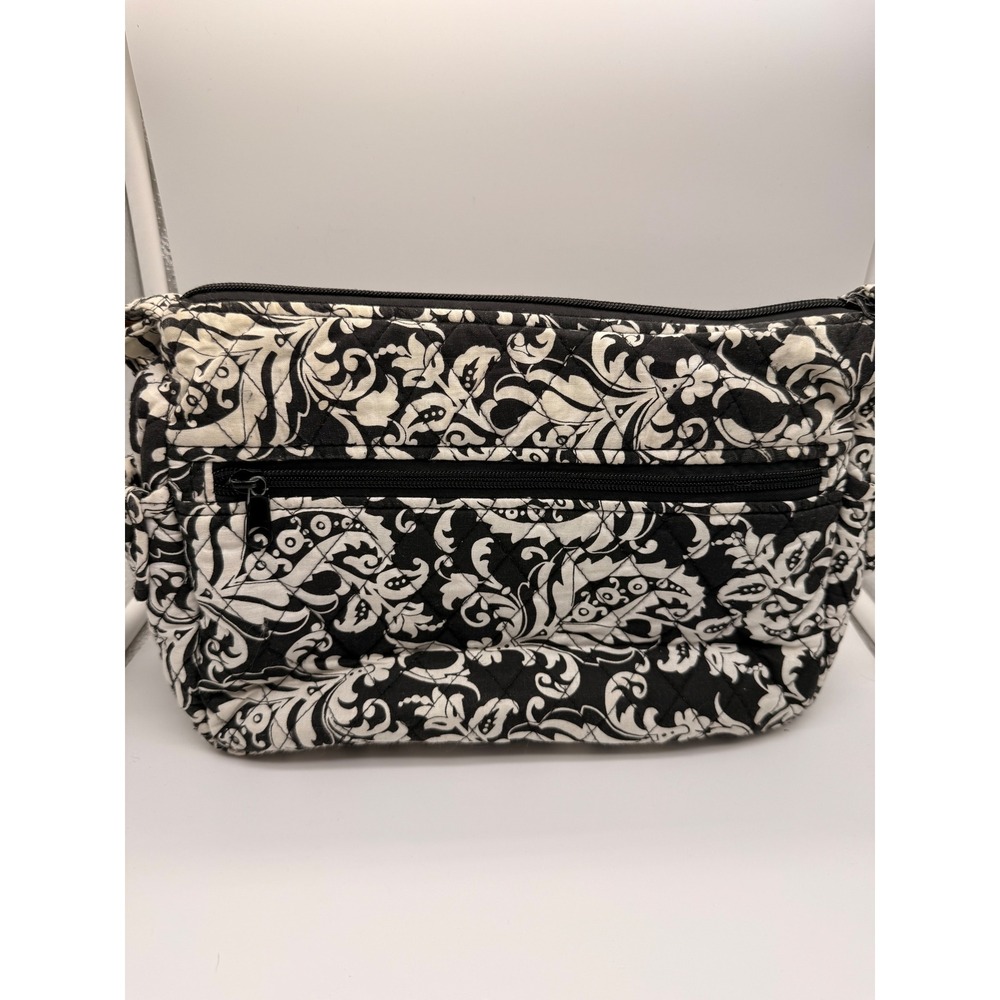 Tanyalee Design Shoulder Bag Womens Medium Black White Quilted Damask Paisley